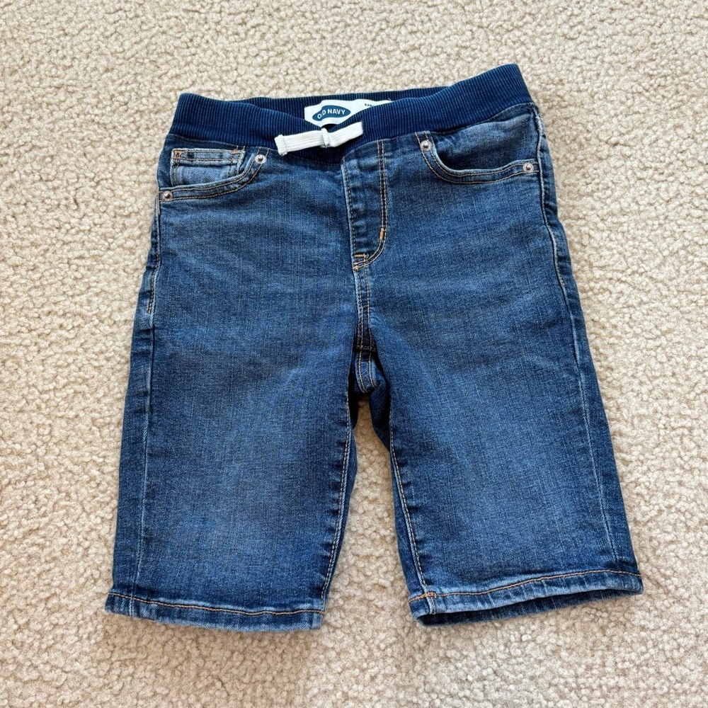 Old Navy Little Boys Blue Denim Shorts Casual Style Size 6-7